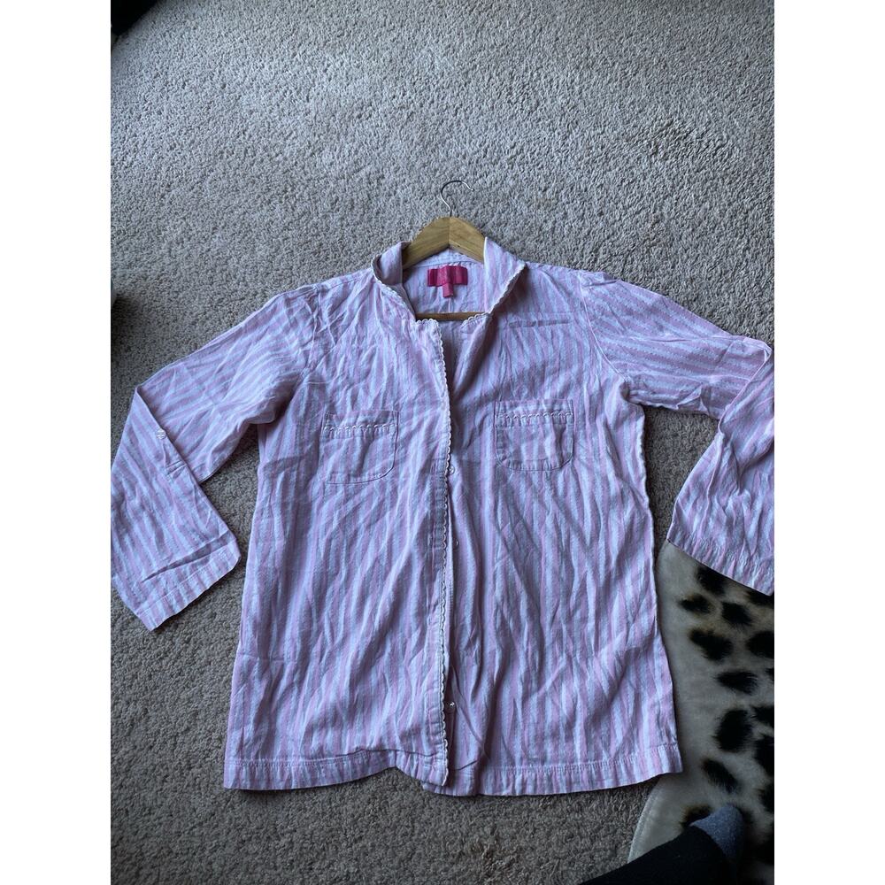 Victoria Secret Sleep Shirt Medium Sleepwear Pink Stipe EUC! VINTAGE